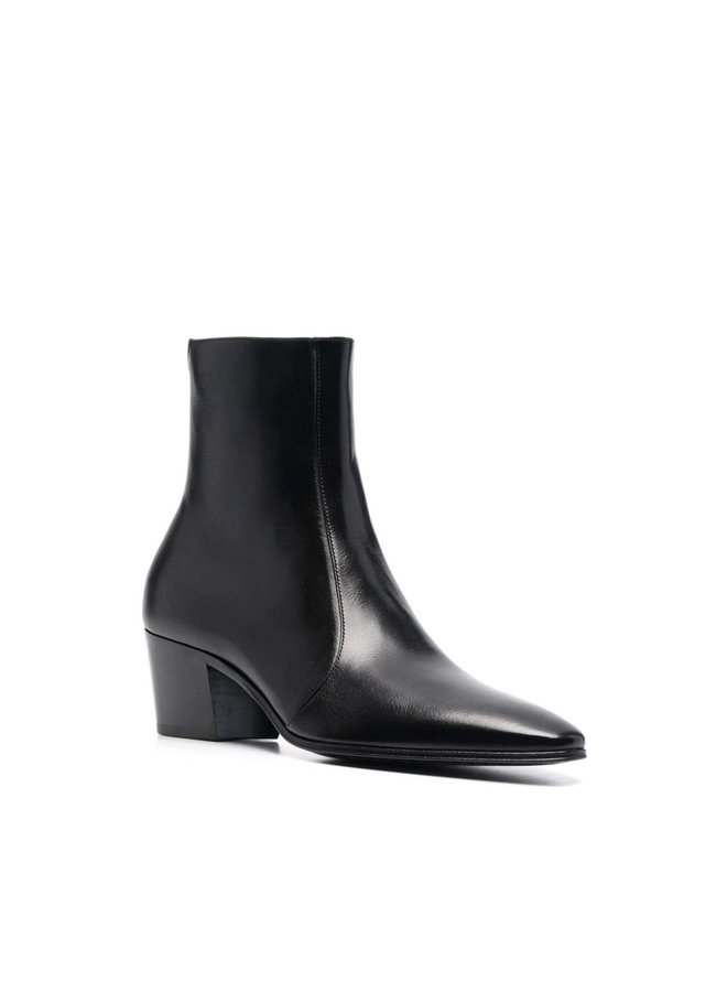 Mid Heel Ankle Boots in Black