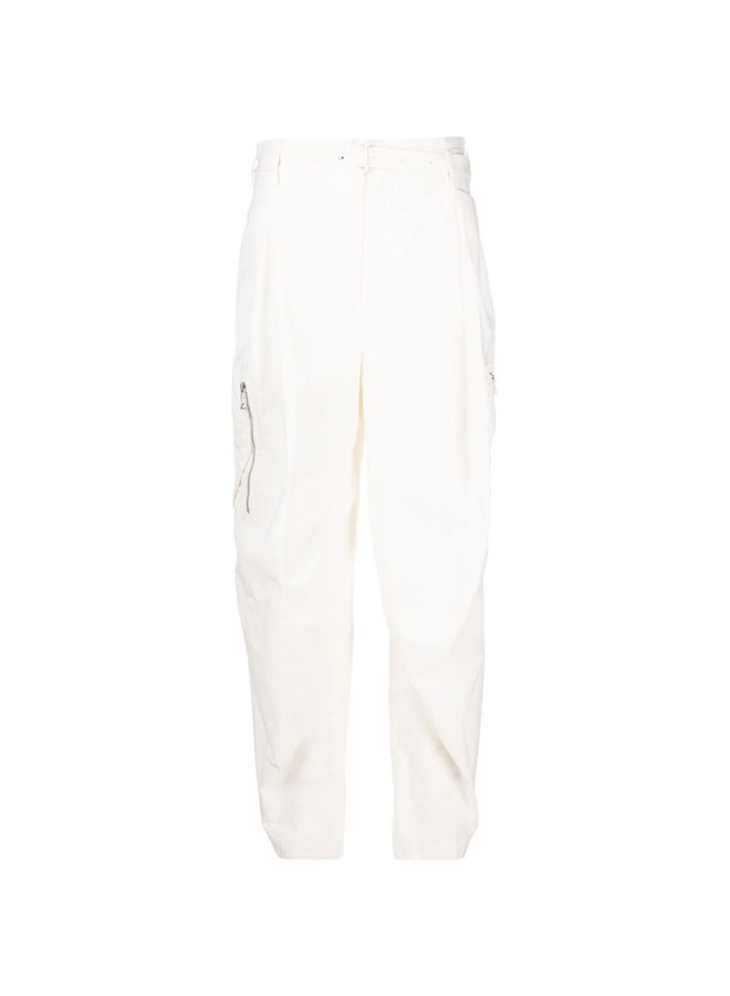 Multi Pocket Wide Leg Pants in Off White