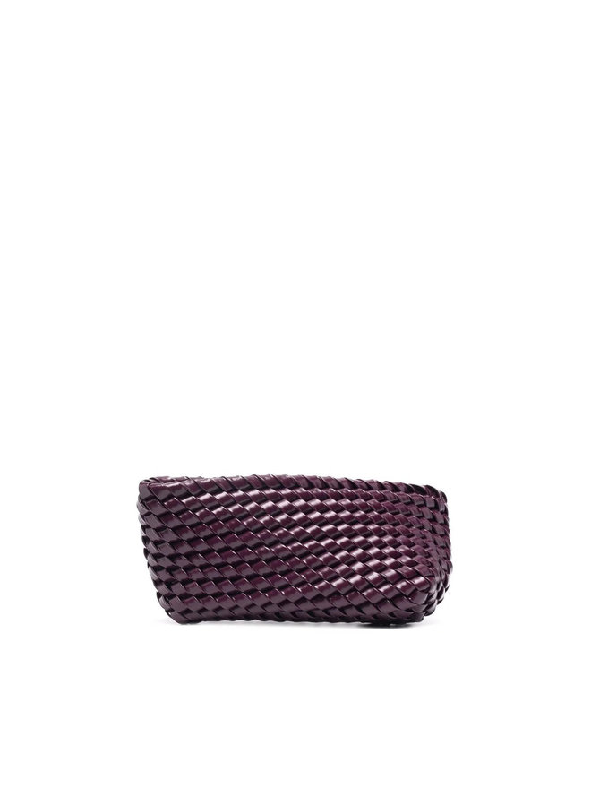 Structure Clutch Bag in Wine/Silver