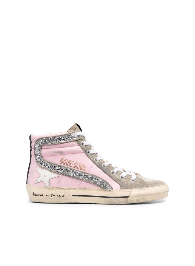 Slide Mid Top Sneakers in Pink