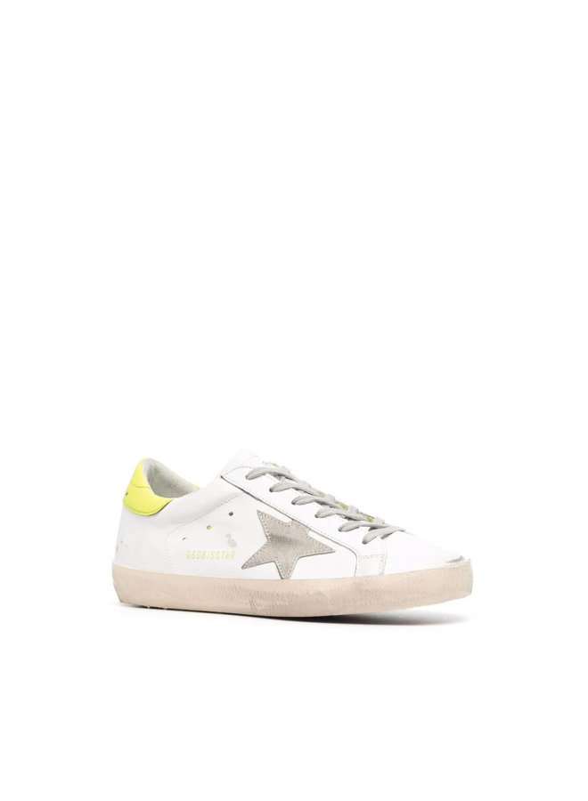 Superstar Low Top Sneakers in White/Lime
