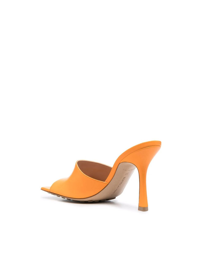 High Heel Stretch Mules in Orange