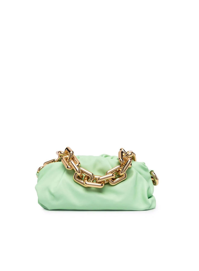 Teen Chain Pouch Shoulder Bag in Wasabi/Gold