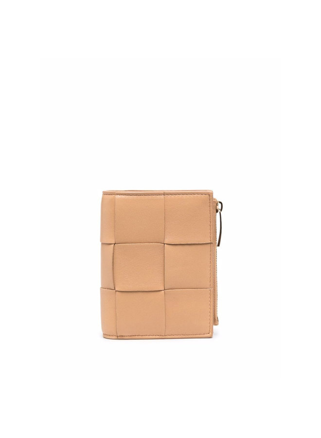 Maxi Intrecciato Small Wallet in Almond