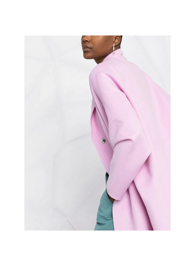 Single Breasted Oversized Coat in Light Pink