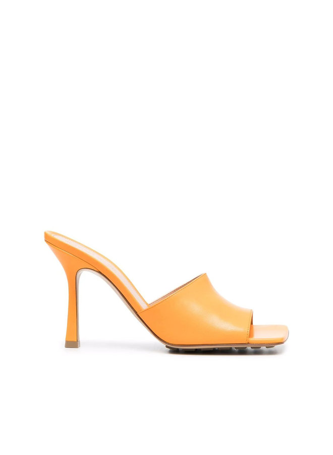 High Heel Stretch Mules in Orange