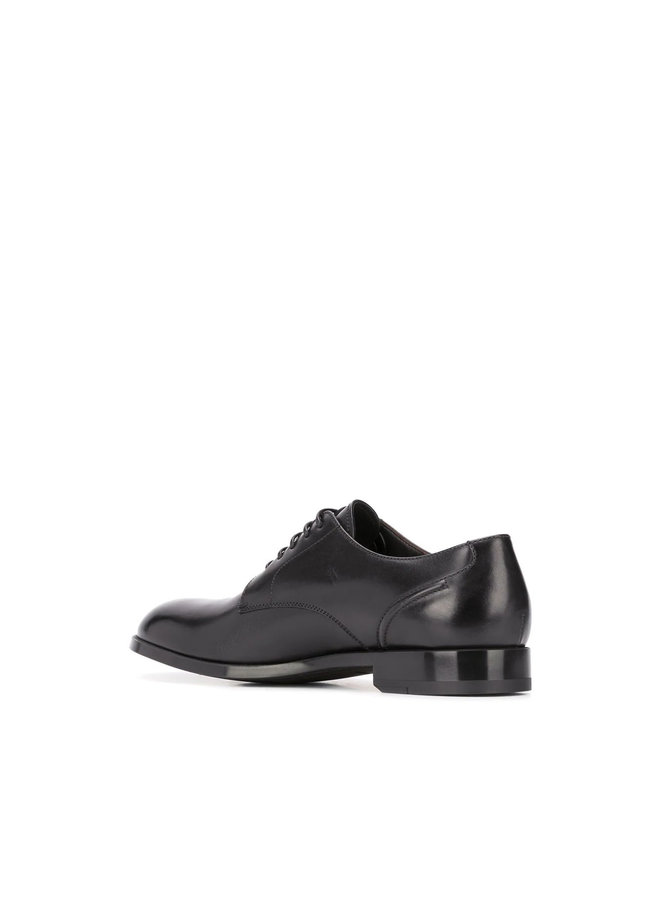 Derby Stitched Panel Shoes in Black
