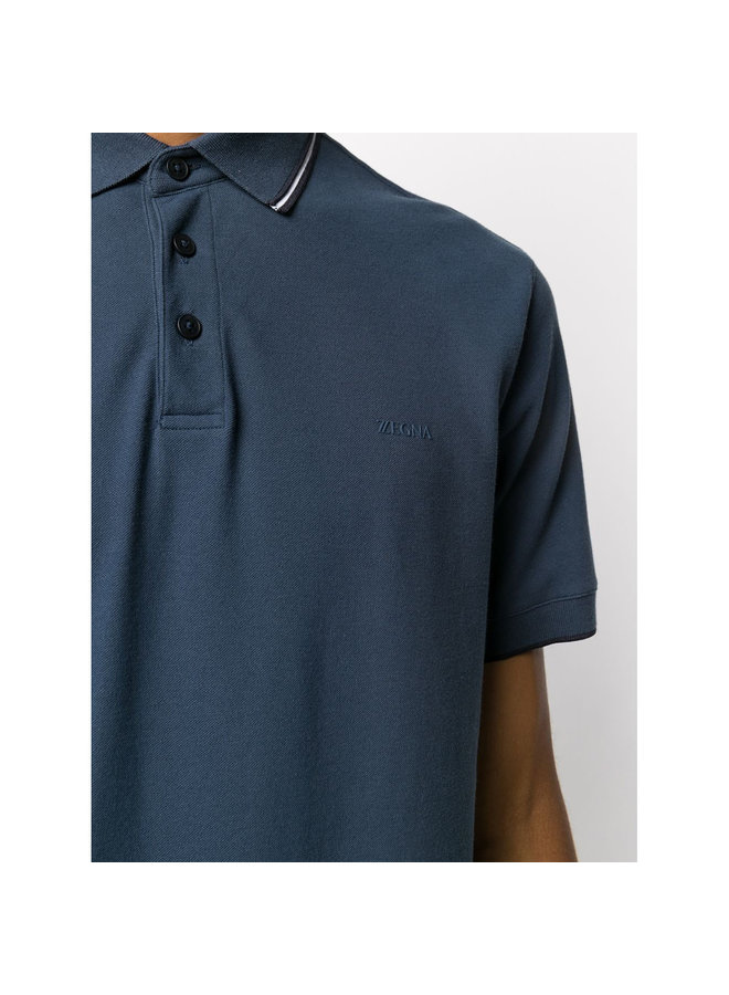 Short Sleeve Polo T-Shirts in Blue