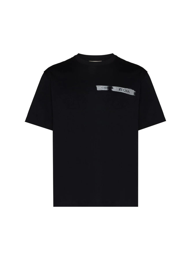 Crew Neck Logo T-shirt in Navy