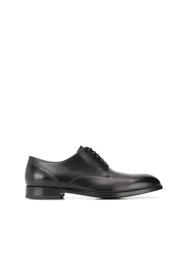 Derby Stitched Panel Shoes in Black