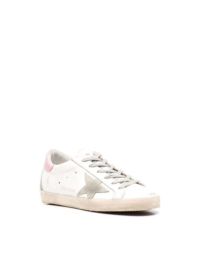 Superstar Low Top Sneakers in White/Pink