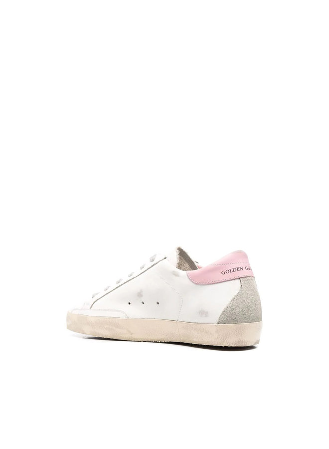 Superstar Low Top Sneakers in White/Pink