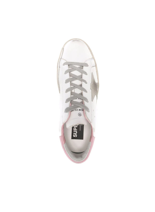 Superstar Low Top Sneakers in White/Pink