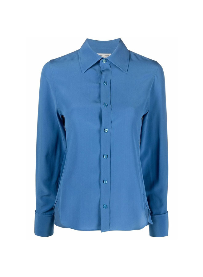 Slim-Cut Shirt in Denim Blue