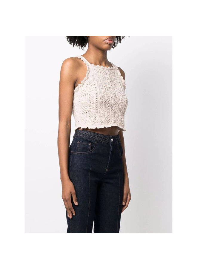 Crochet Crop Top in Naturel