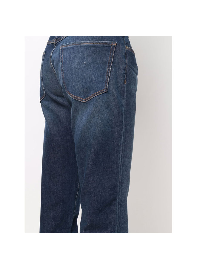 Straight Leg Jeans in Stone Wash Blue