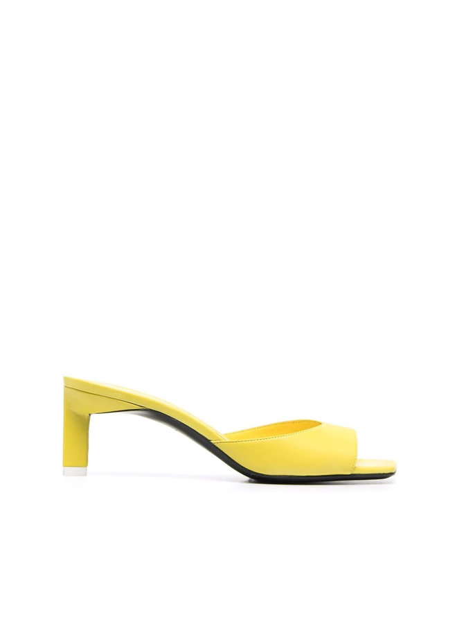 Mid Heel Mules in Lemon