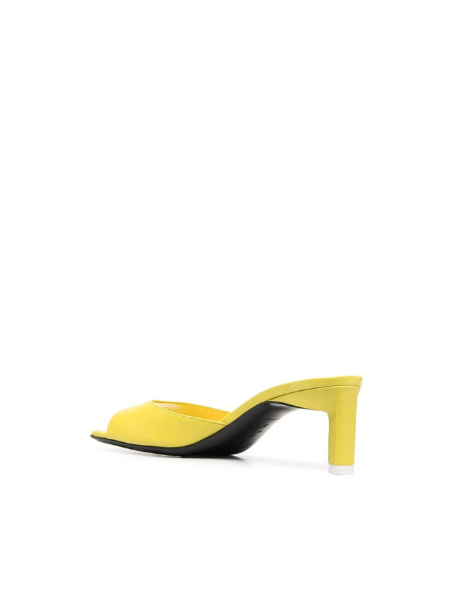 Mid Heel Mules in Lemon