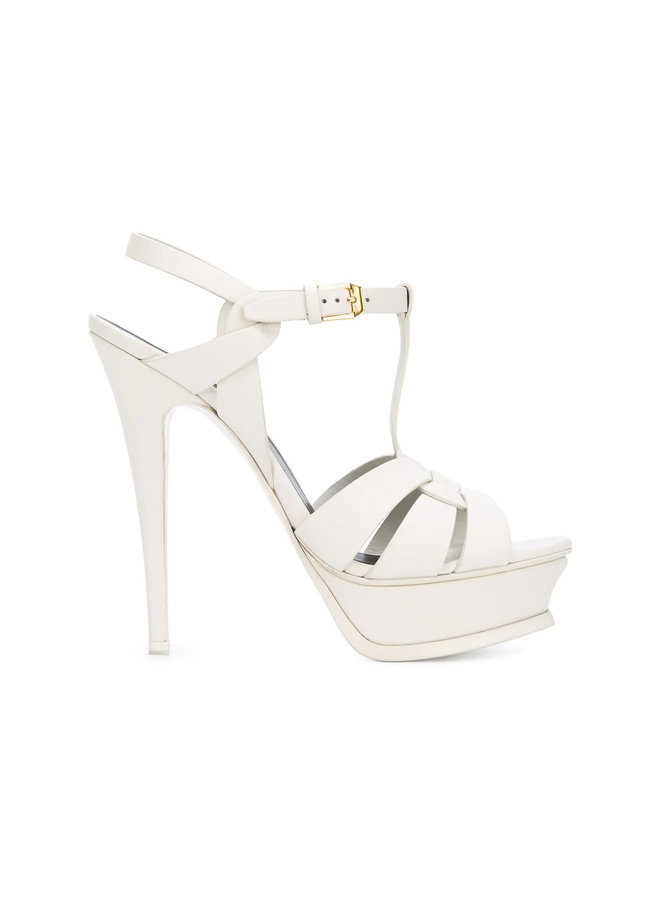 Tribute Platform Sandals in White