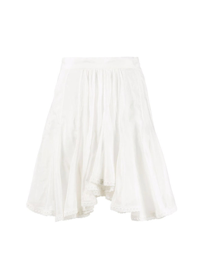 Mini Flared Skirt in White