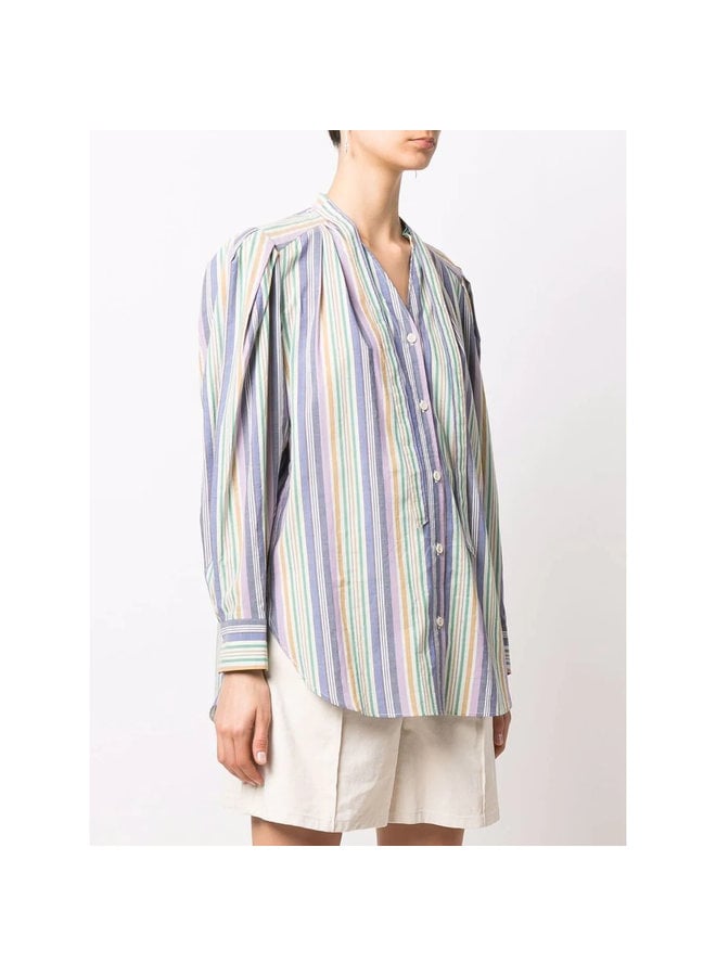 Long Sleeve Striped Shirt in Lavender