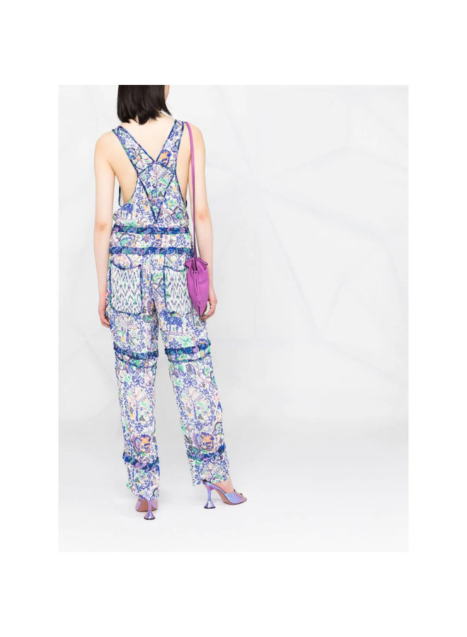 Full Length Printed Jumpsuit in Blue