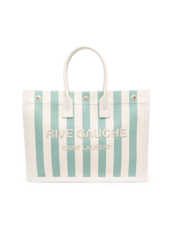 Rive Gauche Tote Bag in Acqua/White