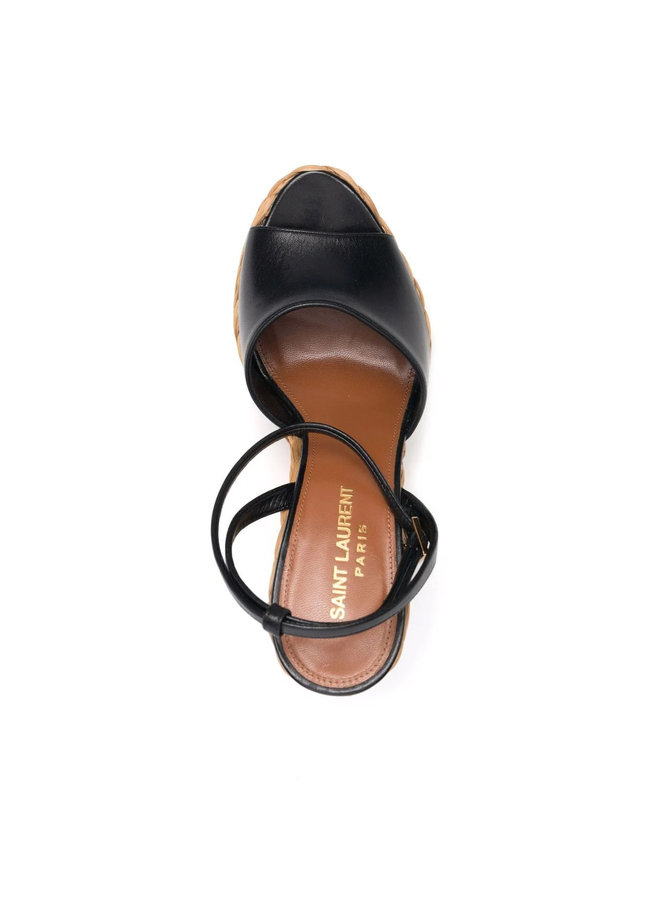 Paloma Wedge Heel Sandals in Black