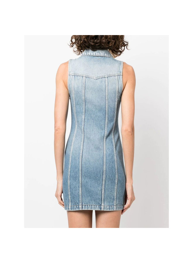 Mini Denim Dress in Blue