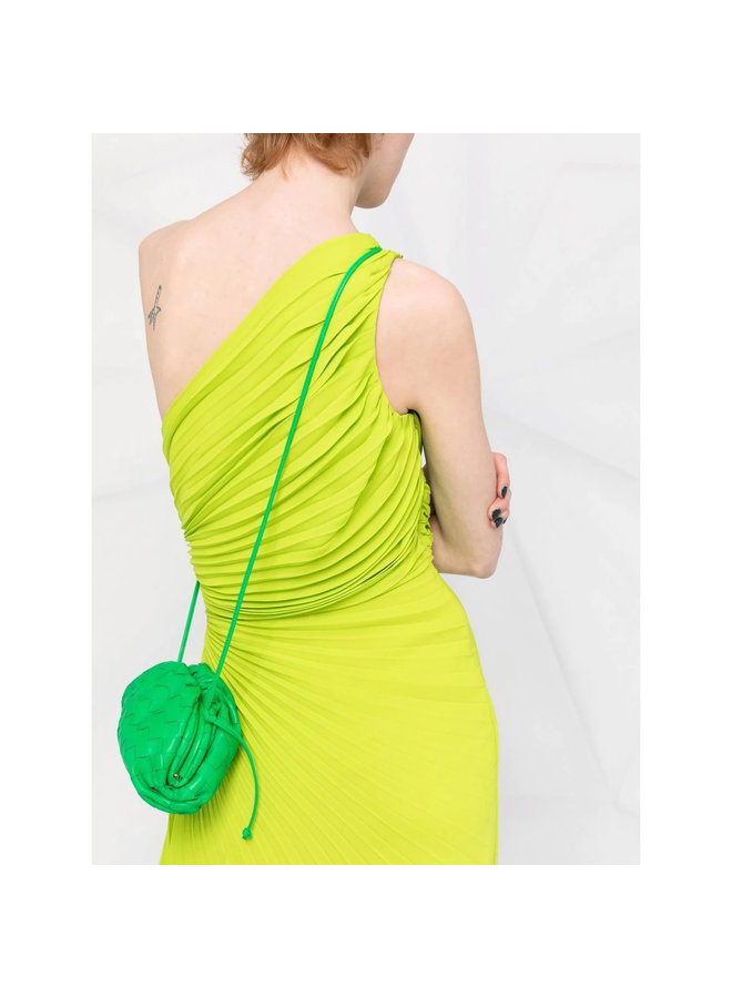 Mini Pouch Bag in Intrecicato Green/Gold