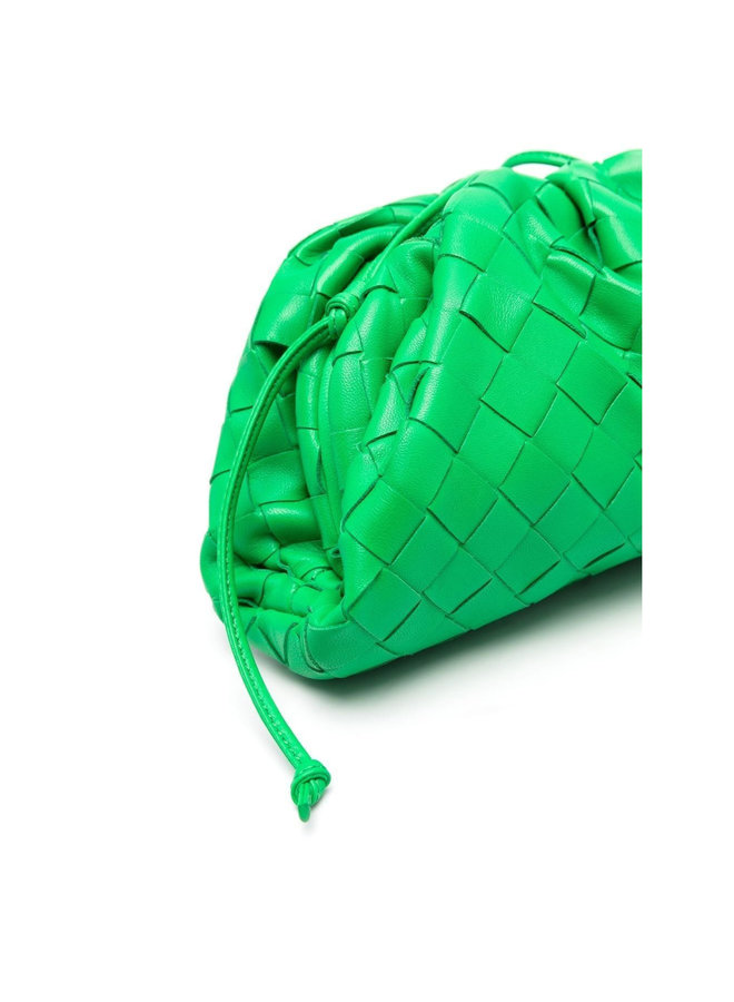 Mini Pouch Bag in Intrecicato Green/Gold