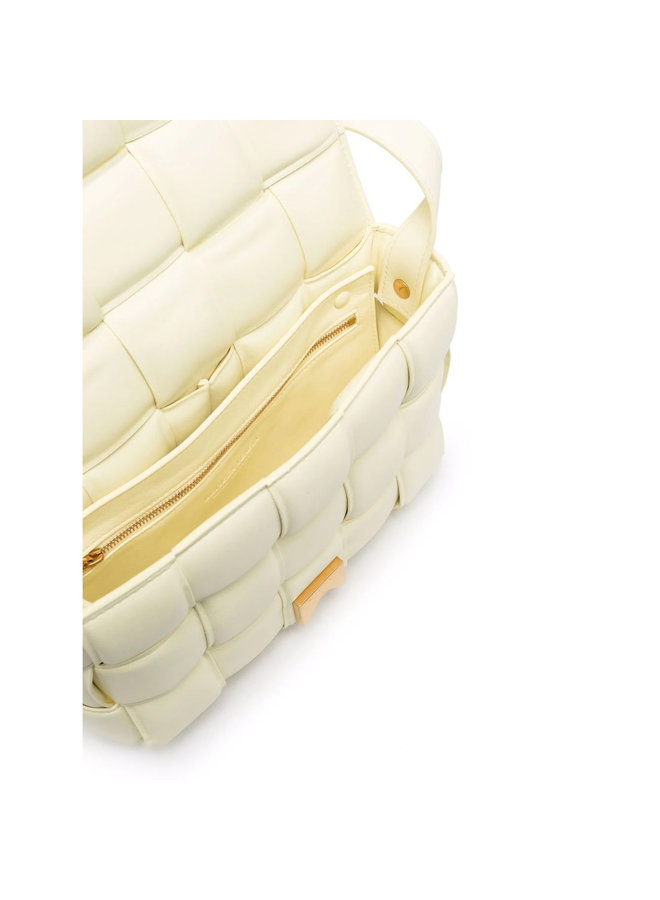 Padded Cassette Shoulder Bag in Light Yellow