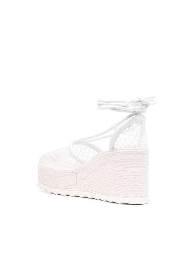 Stretch Wedge Espadrilles in White