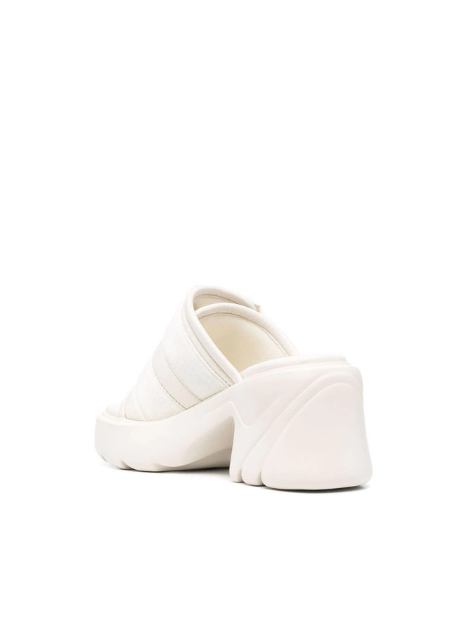 Flash Mid Heel Mules in White