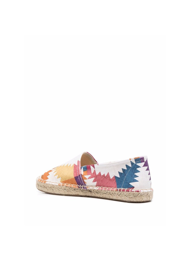 Flat Printed Espadrilles in Yellow