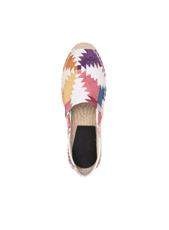 Flat Printed Espadrilles in Yellow