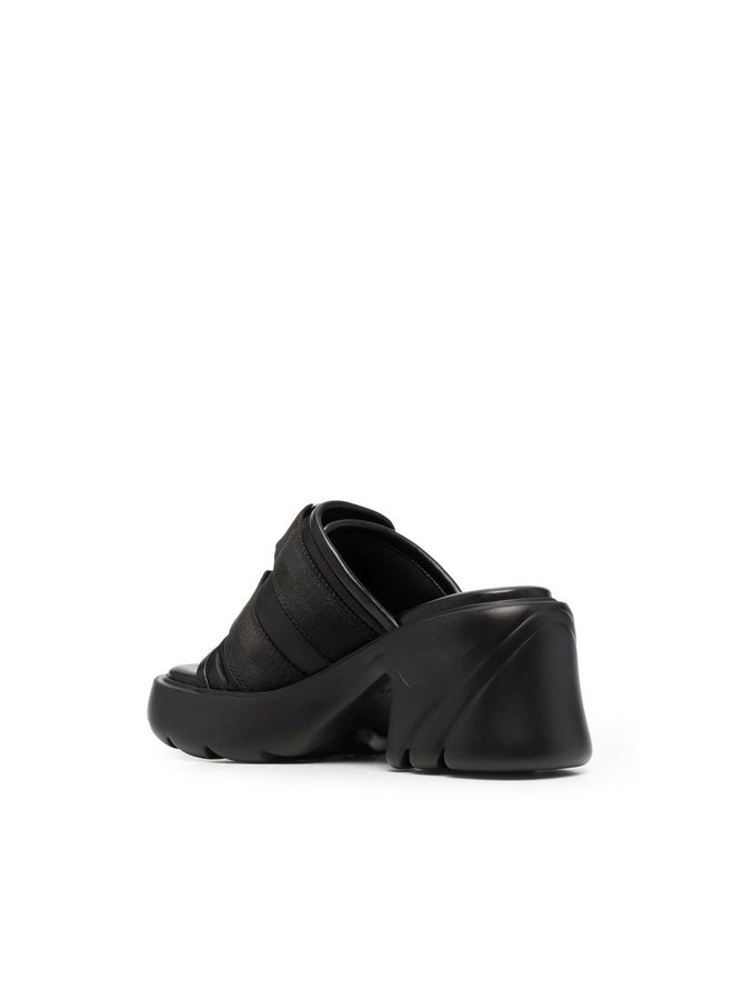 Flash Mid Heel Mules in Black