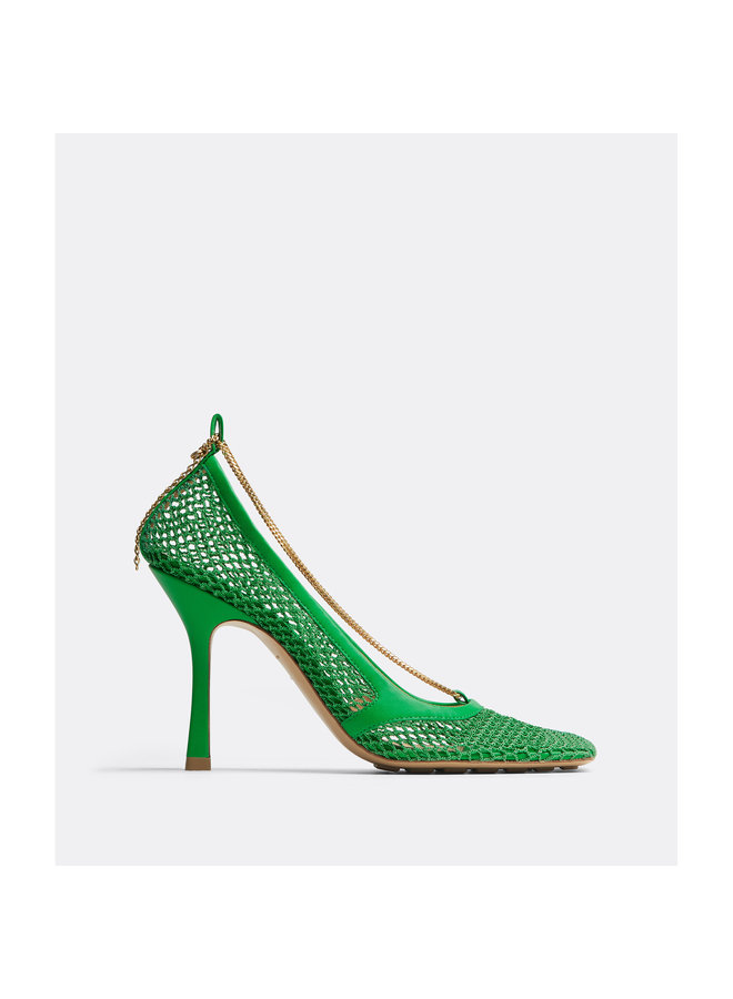 High Heel Stretch Pumps in Green