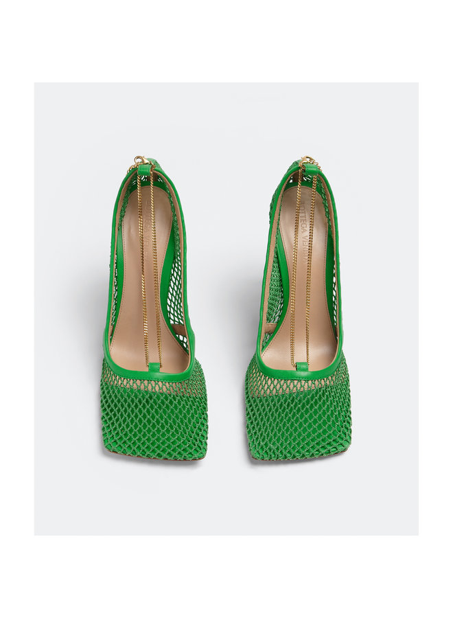 High Heel Stretch Pumps in Green