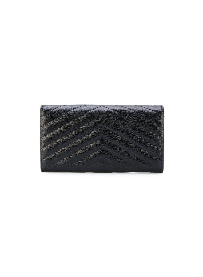 Monogram Large Flap Wallet in Black