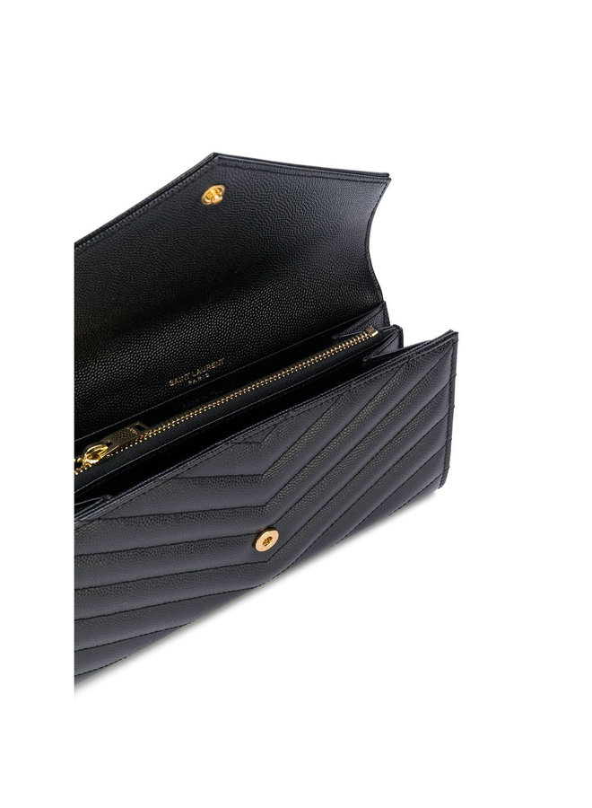 Monogram Large Flap Wallet in Black