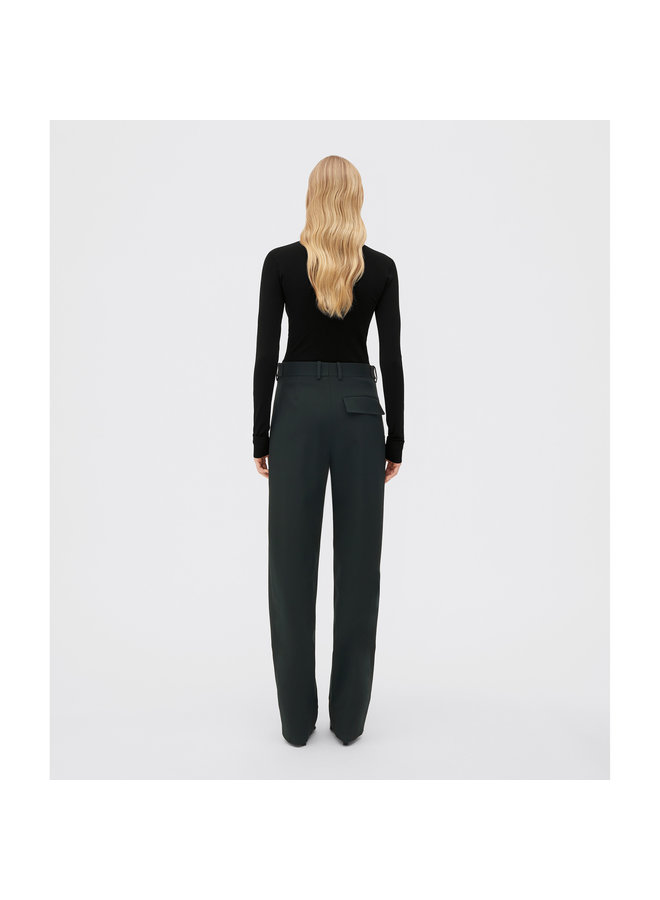 High Waisted Pants in Dark Green