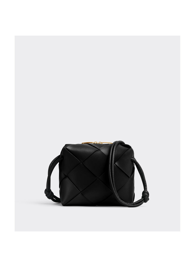 Mini Intrecciato Crossbody Bag in Black