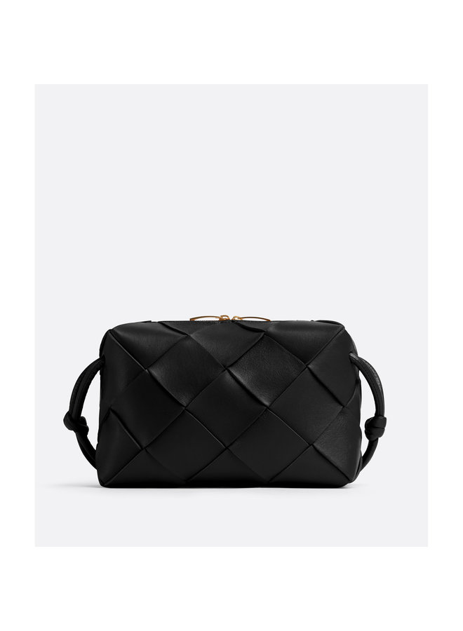 Small Intrecciato Crossbody Bag in Black