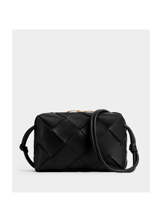 Small Intrecciato Crossbody Bag in Black