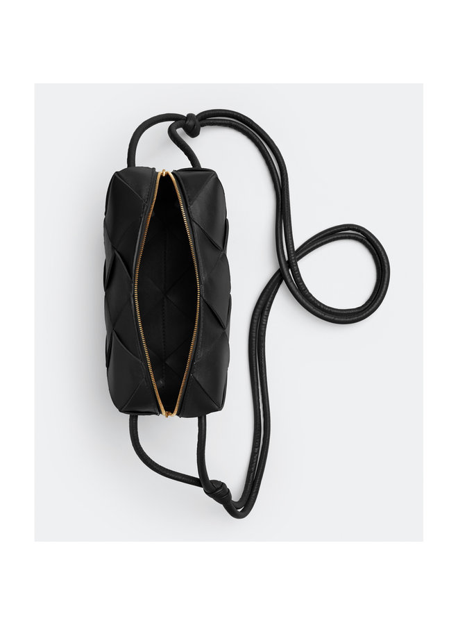 Small Intrecciato Crossbody Bag in Black