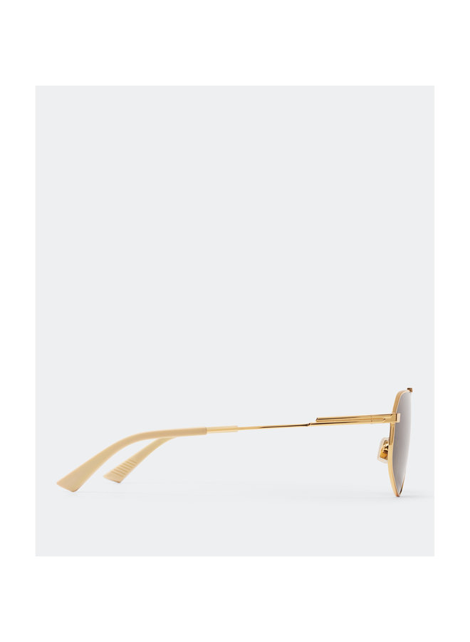 Metal Aviator Sunglasses in Gold/Brown