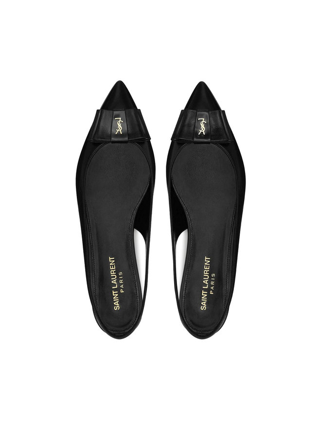 Anais Bow Detail Ballerina Shoes in Black