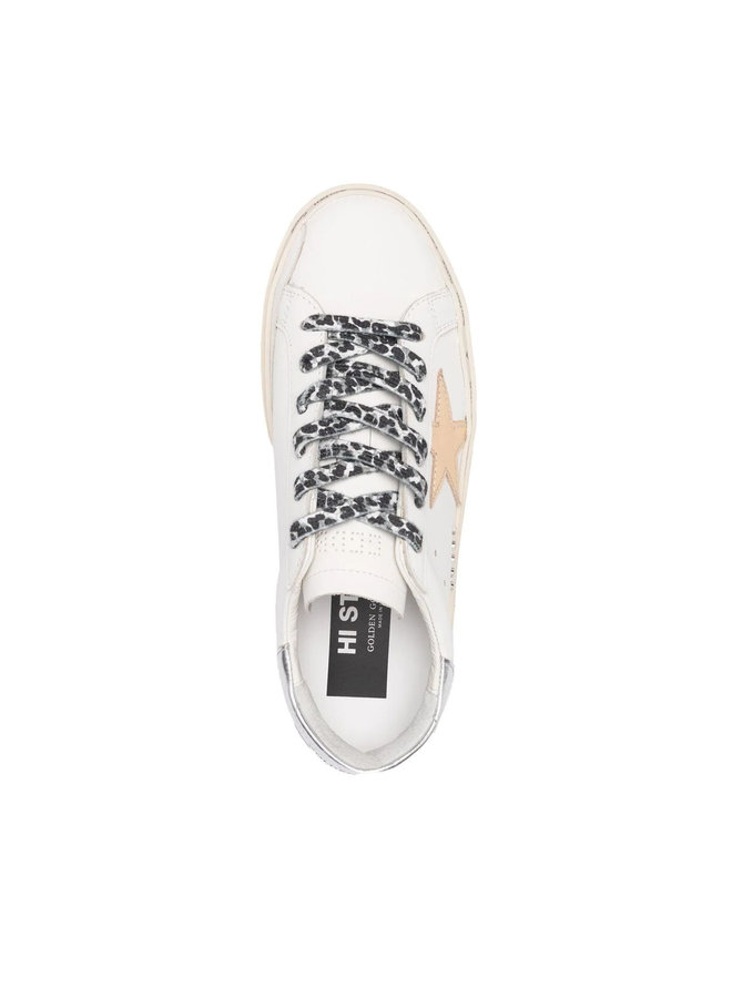 Hi Star Low Top Sneakers in White/Silver