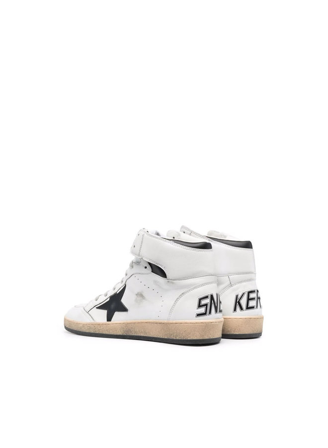 Sky Star Hi Top Sneakers in White/Black